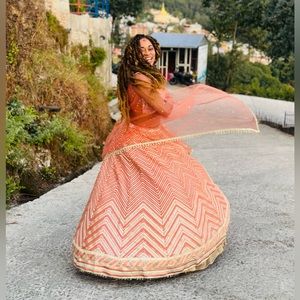 Peach Lehenga Choli